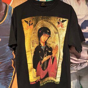 Vintage 90s 1993 Paul McCartney New World Tour T-Shirt Brockum USA XL Beatles Si
